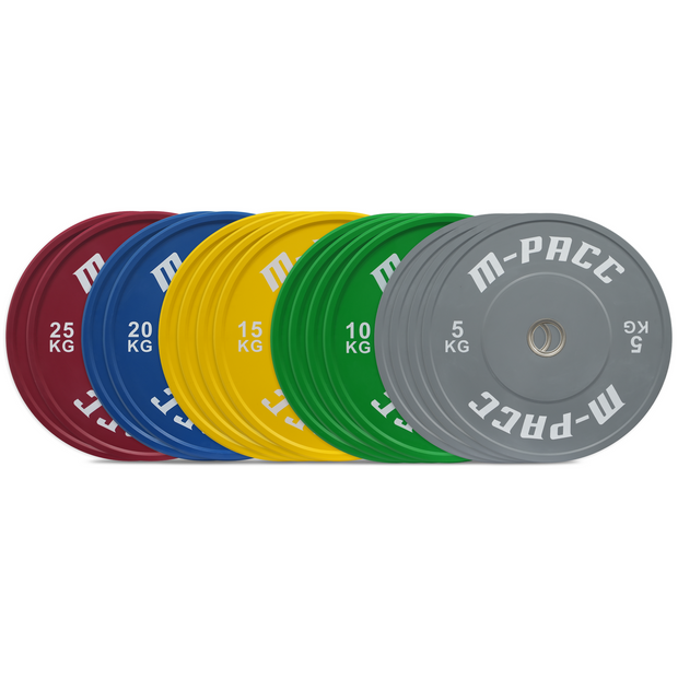 M-PACC Premium Olympic Colour Bumper Plate - 180kg Set