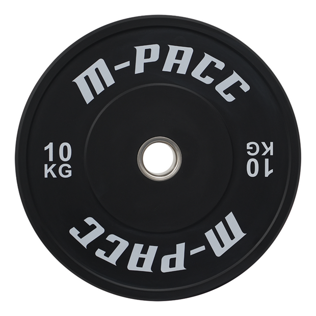 M-PACC Premium Olympic Black Bumper Plate - 10 x 10kg Plate Set
