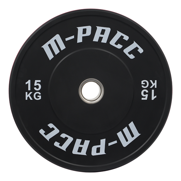 M-PACC Premium Olympic Black Bumper Plate - 10 x 15kg Plate Set