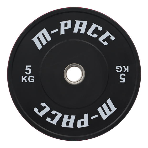 120kg M-PACC Premium Black Bumper Plate Set incl 20kg Barbell
