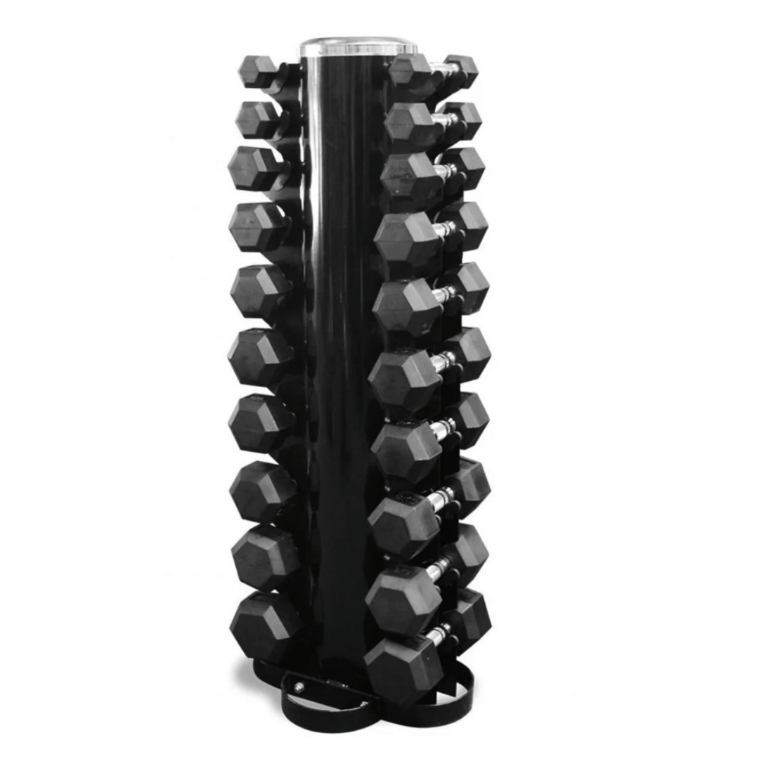 M-PACC Premium Rubber Hex Dumbbell 1-10kg Set with Rack (10 Pairs) M-Pacc