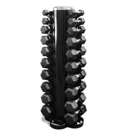 M-PACC Premium Rubber Hex Dumbbell 1-10kg Set with Rack (10 Pairs) M-Pacc