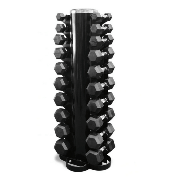 M-PACC Premium Rubber Hex Dumbbell 1-10kg Set with Rack (10 Pairs) M-Pacc