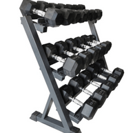 M-PACC Premium Rubber Hex Dumbbell 2.5-25kg Set with Rack (10 Pairs) M-Pacc
