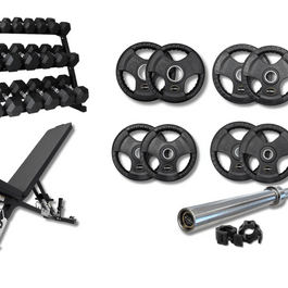 M-PACC Premium Rubber Hex Dumbbell 5-35kg Package 2 Combo - M-Pacc