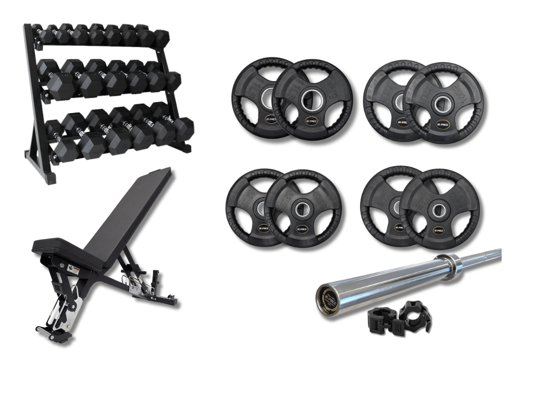 M-PACC Premium Rubber Hex Dumbbell 5-35kg Package 2 Combo - M-Pacc