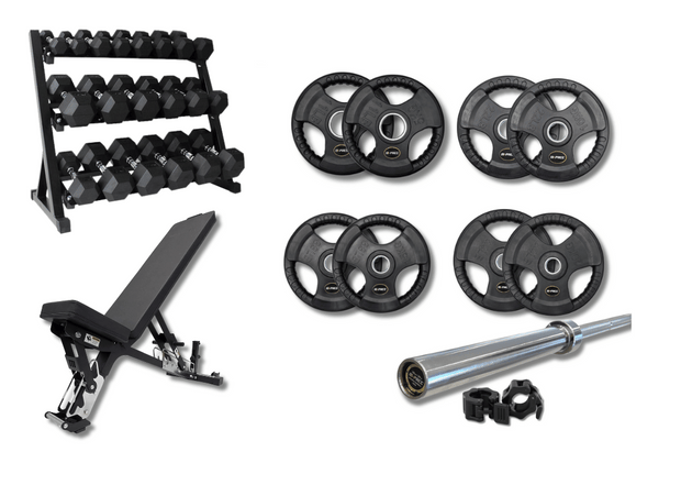 M-PACC Premium Rubber Hex Dumbbell 5-35kg Package 2 Combo - M-Pacc
