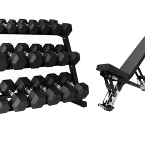 M-PACC Premium Rubber Hex Dumbbell 2.5-25kg Package 1 Combo M-Pacc