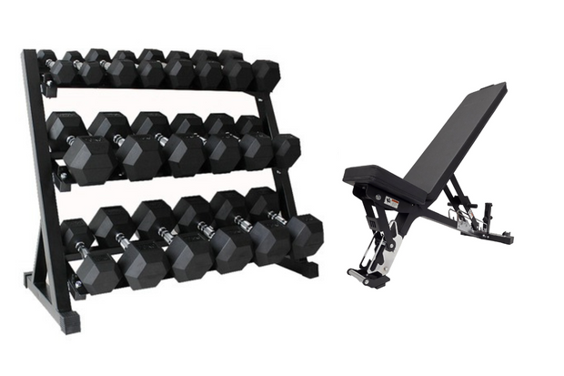 M-PACC Premium Rubber Hex Dumbbell 2.5-25kg Package 1 Combo M-Pacc