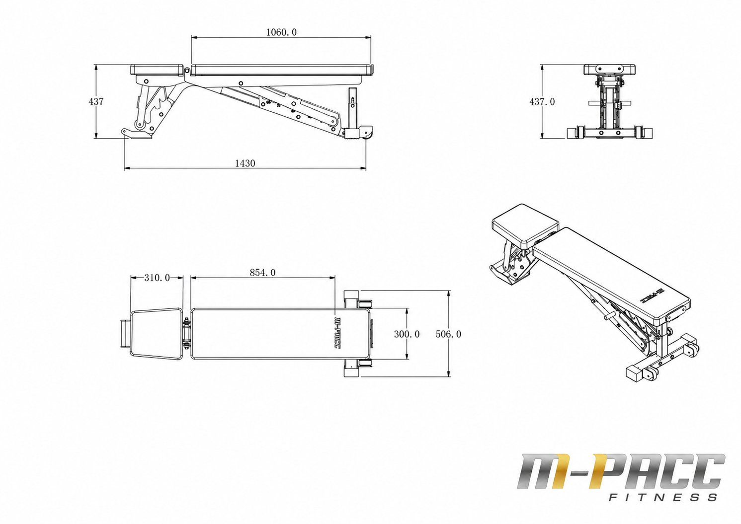 M-PACC Elite Commercial Adjustable Bench